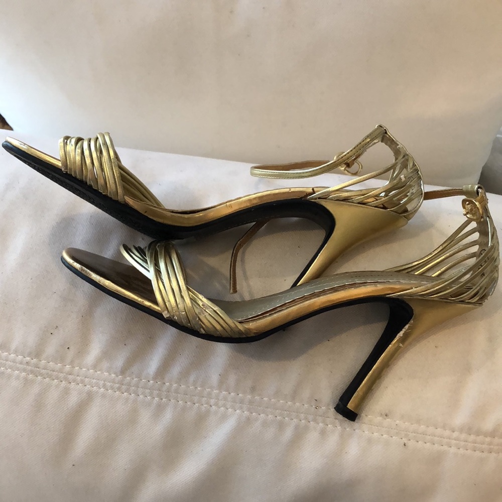 Chinese Laundry Kick up your heels in this elegant gold pair with ankle strap